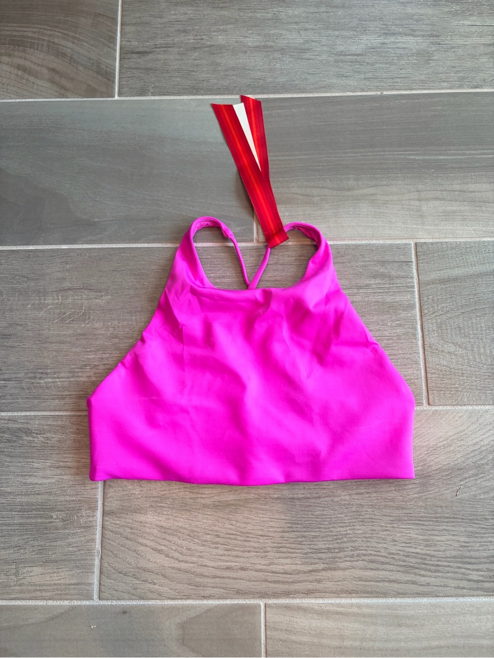 Left On Friday Bright Fuchsia High Neck Bikini Top